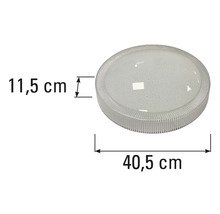 Runde Deckenleuchte mit den Maßen 40,5 cm mal 11,5 cm.