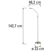 Croquis d'un lampadaire avec dimensions