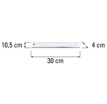 Luminaire LED sous meuble avec des dimensions de 30 cm de longueur, 10,5 cm de hauteur et 4 cm de largeur