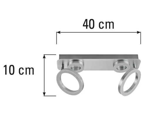 Dimensions d'un plafonnier: 40 centimètres de large et 10 centimètres de haut