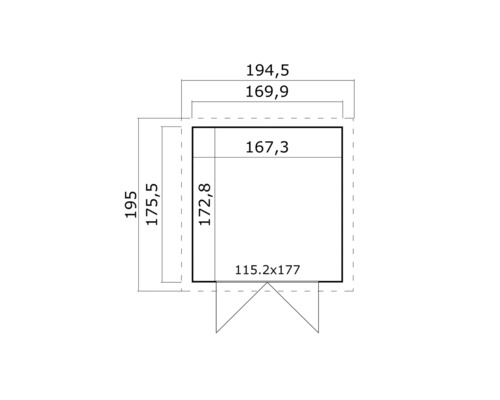 Plan d'un abri de jardin avec dimensions