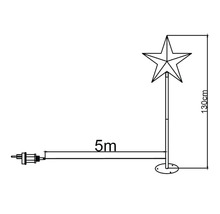 Abbildung einer 130 Zentimeter hohen Stern-Baumspitze mit einem fünf Meter langen Kabel