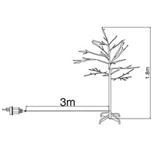 Illustration d'un arbre d'une hauteur de 1,8 mètre et d'une conduite d'alimentation de 3 mètres.