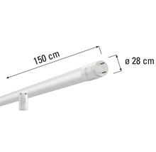 LED Röhre mit 150 Zentimeter Länge und 28 Zentimeter Durchmesser