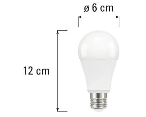 Image d'une lampe LED mesurant 12 centimètres de long et 6 centimètres de diamètre