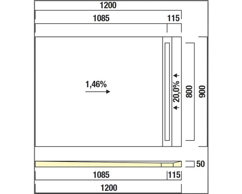 Dessin technique avec indications de dimensions