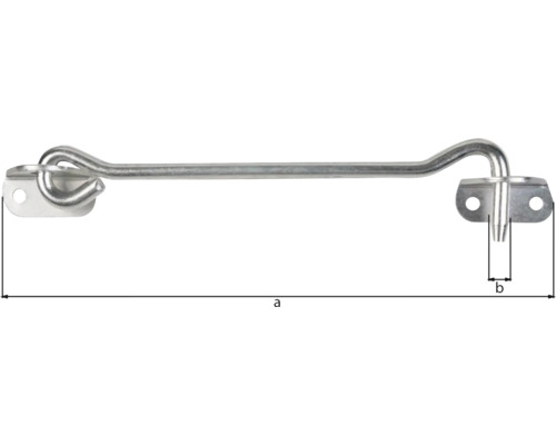 Loquet de porte avec oeillet et indications de mesure