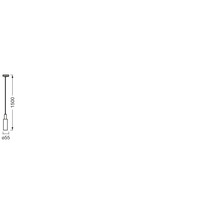 Schéma technique d'une suspension avec des dimensions de 1500 mm de hauteur et 55 mm de diamètre