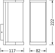Dessin technique d'une applique murale avec dimensions