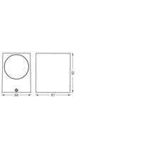 Schéma technique d'un spot mural avec dimensions