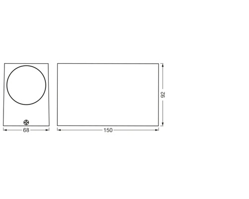 Schéma technique d'un spot encastrable avec dimensions