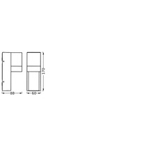Dessin technique d'une applique murale avec les dimensions 170 x 60 x 88 mm
