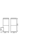 Technische Zeichnung eines Badezimmermöbels mit Abmessungen