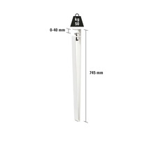 Pied de table, longueur 745 mm, plage de serrage 0 à 40 mm, capacité de charge 50 kg