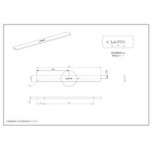 Dessin technique d'un article Laufen avec les dimensions