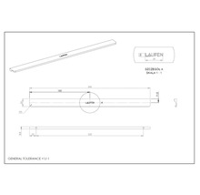 Schéma technique d'un produit Laufen avec dimensions