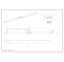 Dessin technique d'un produit Laufen avec les dimensions