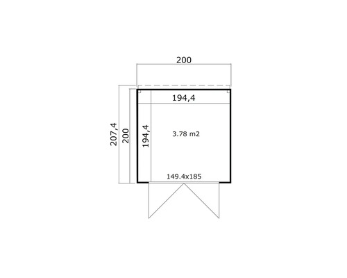Plan d'un abri de jardin avec dimensions