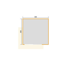 Dessin technique d'un carré mesurant 300 x 300