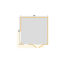 Plan d'un pavillon de jardin mesurant 400 x 400 cm