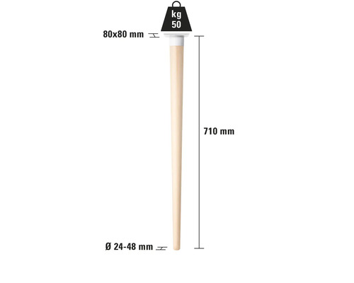 Dame de compactage de 50 kilogrammes avec manche en bois et dimensions de 80x80 mm et 710 mm de longueur