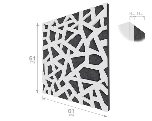 Schallabsorbierendes Wandpaneel mit geometrischem Muster, 61 cm x 61 cm