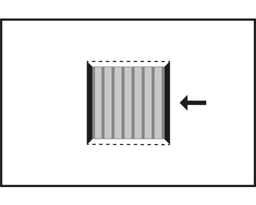 Symbole pour un montage à l'intérieur du cadre de la fenêtre