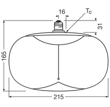Schéma technique d'une ampoule avec cotes