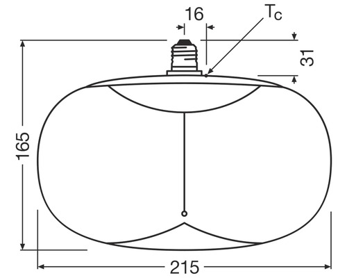 Schéma technique d'une ampoule avec cotes