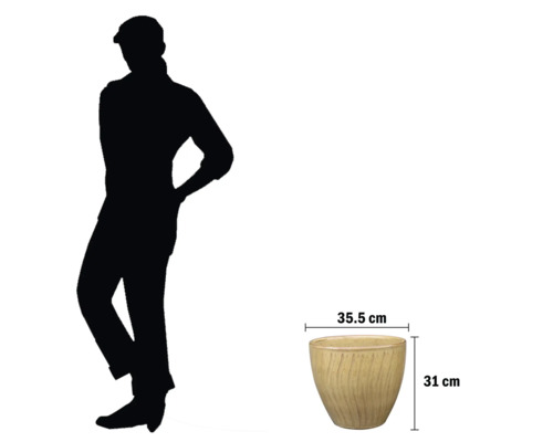 Pflanzgefäss mit den Massen 35,5 cm Breite und 31 cm Höhe