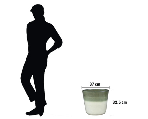 Pot de fleurs en céramique, 37 x 32,5 centimètres