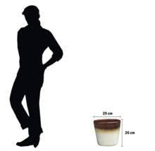 Pot de fleurs en céramique mesurant 29 centimètres sur 26 centimètres