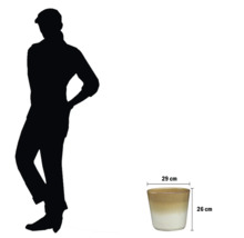 Pot de fleurs en céramique avec indication de la hauteur et de la largeur