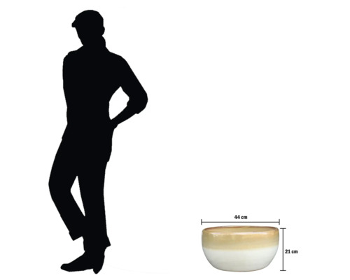 Dekoschale mit den Massen 44 mal 21 Zentimeter.