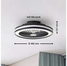Deckenventilator mit Abmessungen