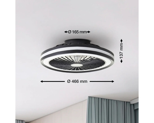 Deckenventilator mit Abmessungen