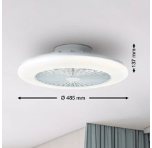 Deckenventilator mit Beleuchtung, Durchmesser 485 Millimeter, Höhe 137 Millimeter