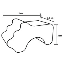 Illustration d'un profilé de protection des bords avec les dimensions 7 cm, 3,5 cm et 3 cm.