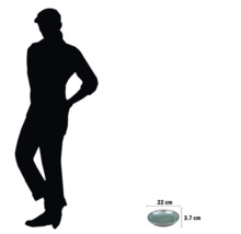 Abmessungen eines Keramiktellers: 22 Zentimeter Durchmesser und 3,7 Zentimeter Höhe.