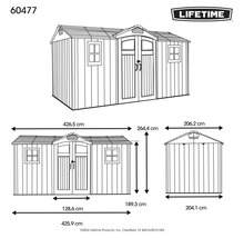 Illustration d'un abri de jardin avec dimensions