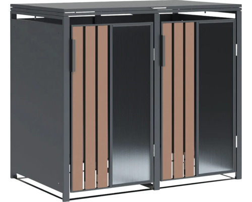 Cache-conteneur pour deux poubelles