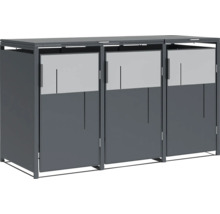 Trois conteneurs à ordures pour le tri des déchets