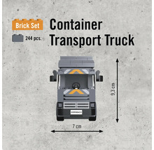 Container Transporter Lkw Bausatz, 244 Teile, 9,3 cm hoch, 7 cm breit