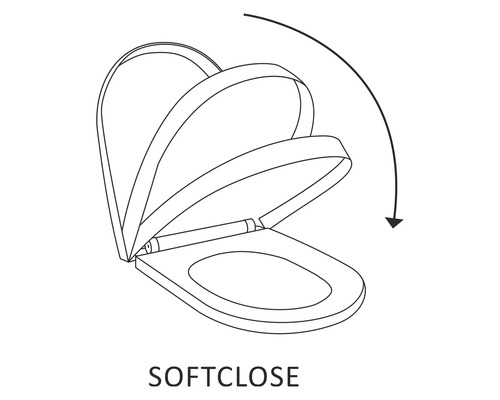 Image symbolique d'un siège de WC avec fermeture amortie.