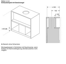 Einbaubeispiel Gewürzregal mit Maßangaben
