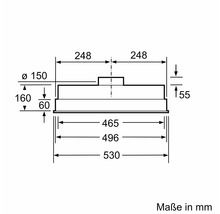 Masse einer Dunstabzugshaube in Millimeter