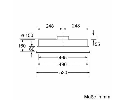 Masse einer Dunstabzugshaube in Millimeter