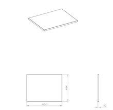 Schéma technique d'un plateau de table avec cotes