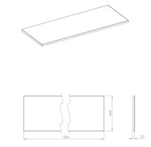 Dessin technique d'un plan de travail avec cotes