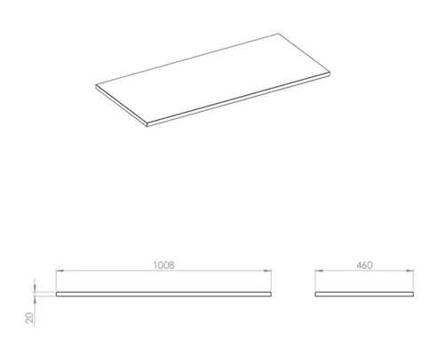 Dessin détaillé d'un plan de toilette avec dimensions